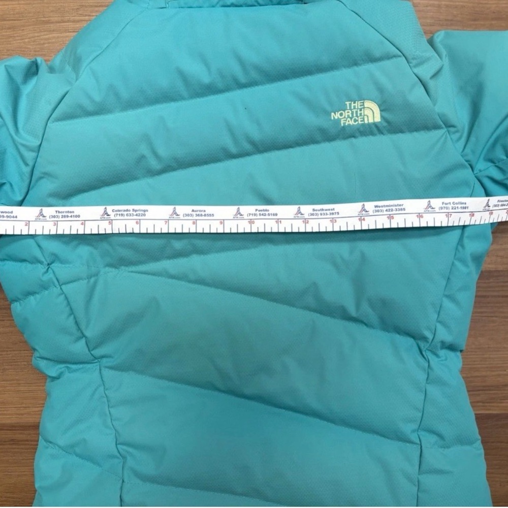 The North Face Blue Zip-Up Down Hooded Small Puffer Jacket - Picture 3 of 10